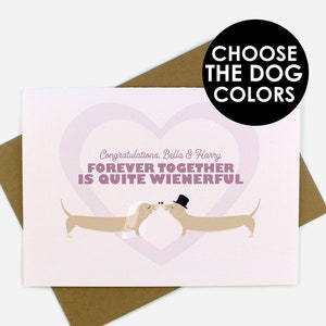 Quite Wienerful Personalized Dachshund Wedding Card | Engagement Card | Anniversary Card | Dog Wedding Card | LGBTQ+ | Queer