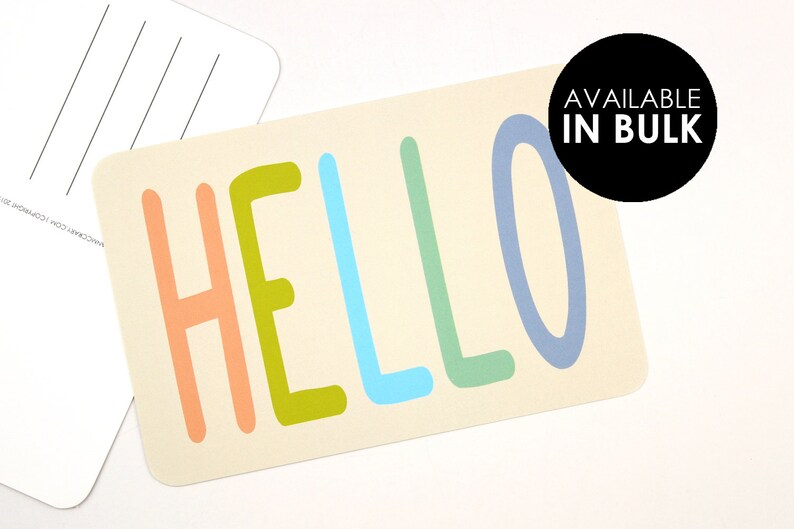 Hello Postcard Set of Postcards Cute Postcard Postcard Etsy