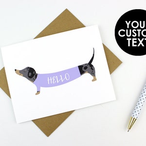 Dachshund in a Sweater Personalized Card | Thank You Card | Stationery | Set of Thank You Cards | Dachshund Stationery | Just Because