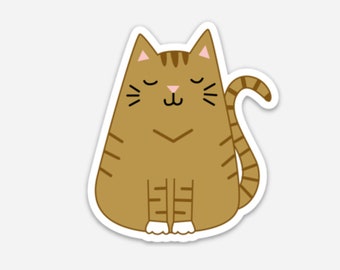 Brown Tabby Cat Vinyl Sticker | Sticker for Your Water Bottle, Journal, Laptop | Cat Lover | Cat Lady