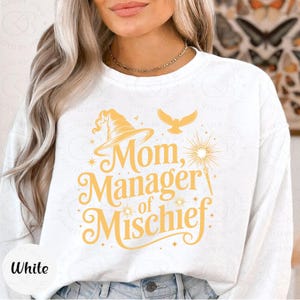 Mom Manager of Mischief PNG | Magical Mom Sublimation Design | Wizard Mom Clipart | Funny Mom Shirt PNG | Digital Download