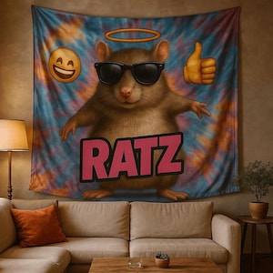 Funny Mouse Tapestry: Meme Kawaii Anime Flag - College Dorm Decor
