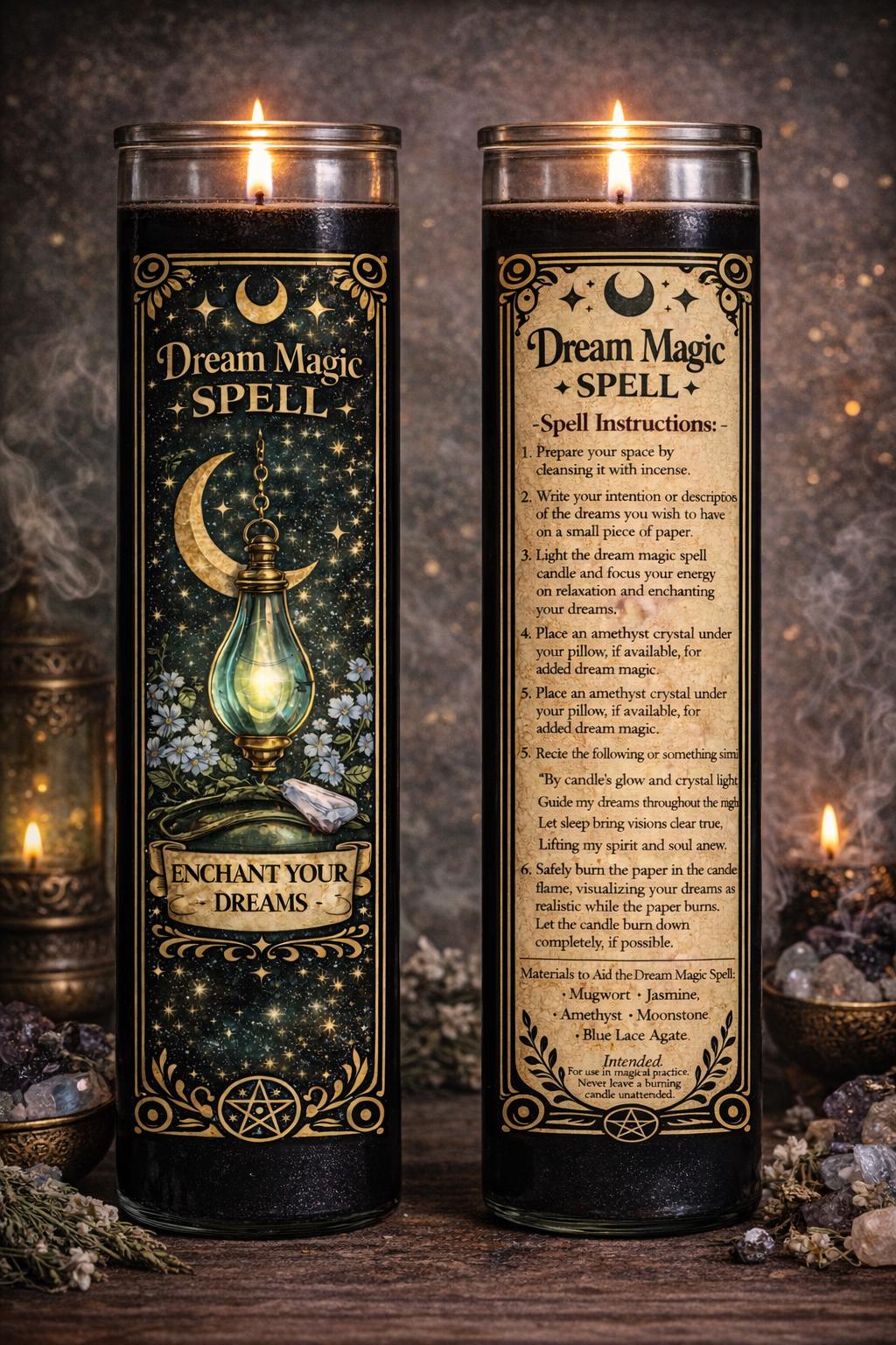 Dream Magic Spell Candle | Ritual Prayer for Peaceful Sleep - Etsy