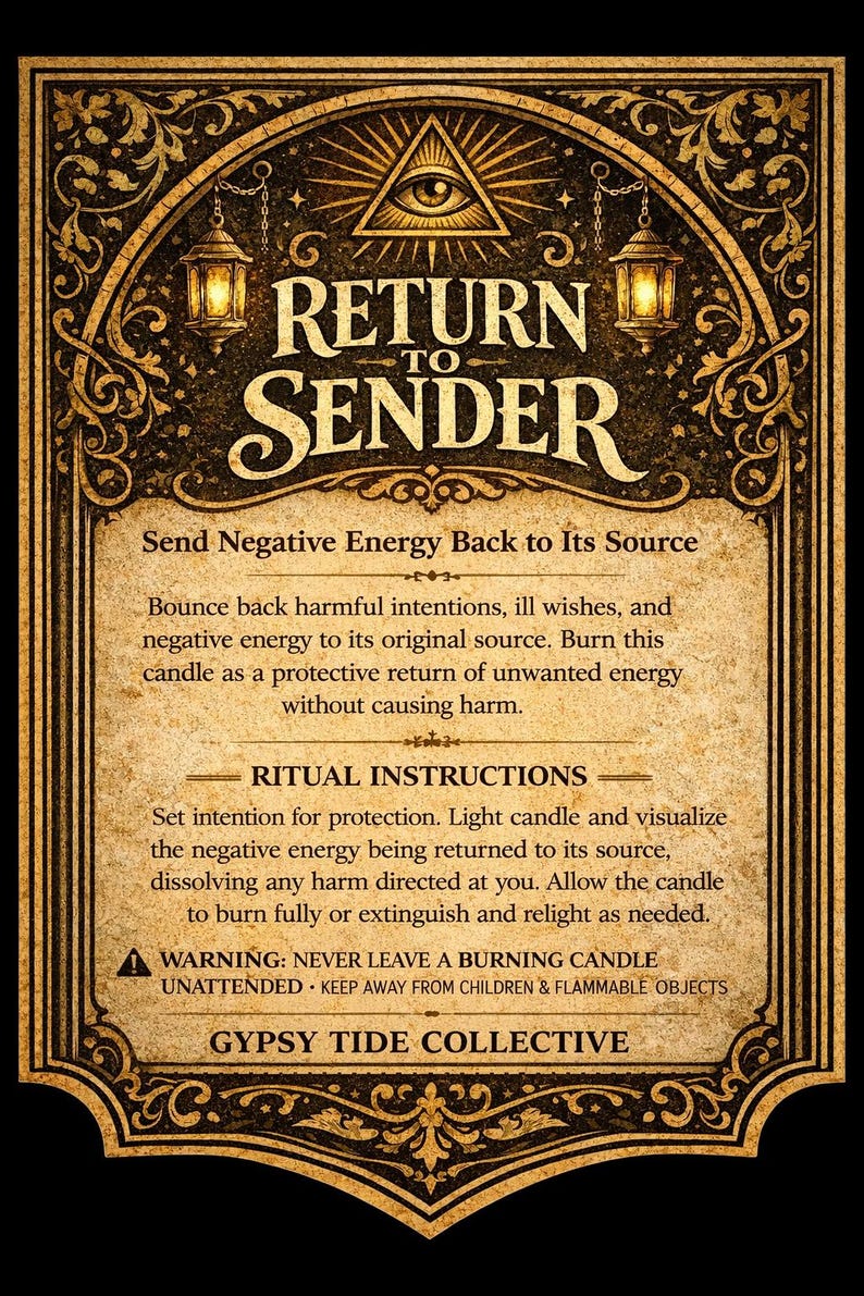 Return to Sender Ritual Candle – Protection, Reversal & Energy Return image 4