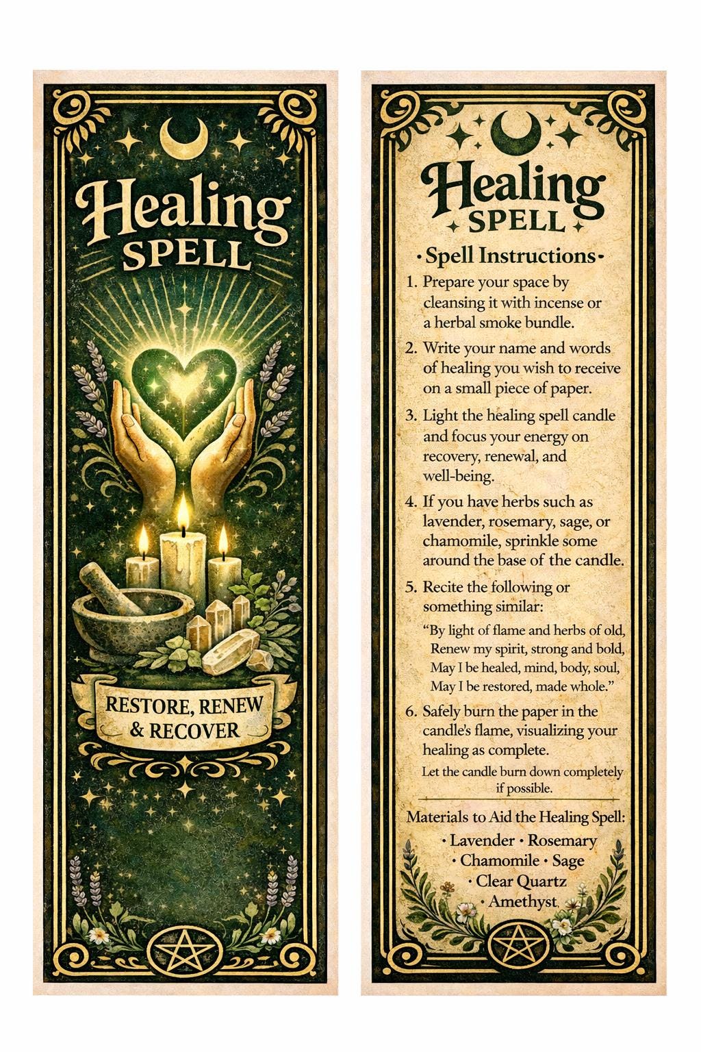 Healing Spell Candle for Renewal and Well Being | Ritual Prayer Candle ...