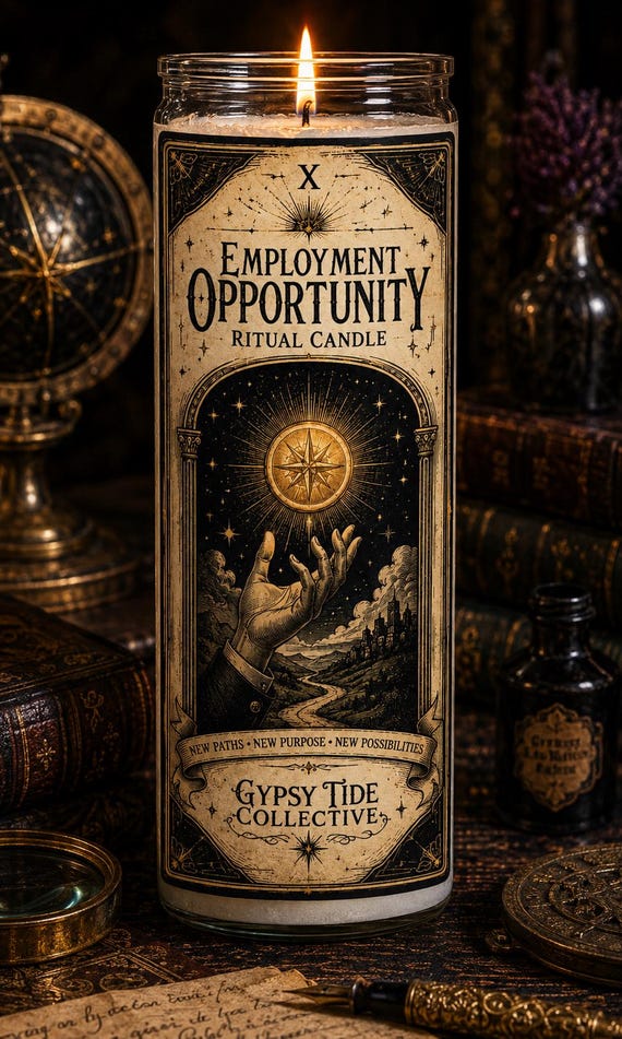 Employment Opportunity Ritual Candle for New Jobs, Career Success and Interviews