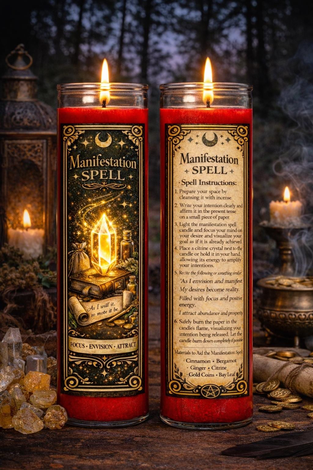 Manifestation Spell Prayer Candle for Focus, Intention, and Goal ...