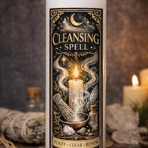 Cleansing Spell Candle – Purify Energy, Remove Negativity, Spiritual Ritual