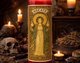 Hecate Prayer Candle • Art Nouveau Altar Decor
