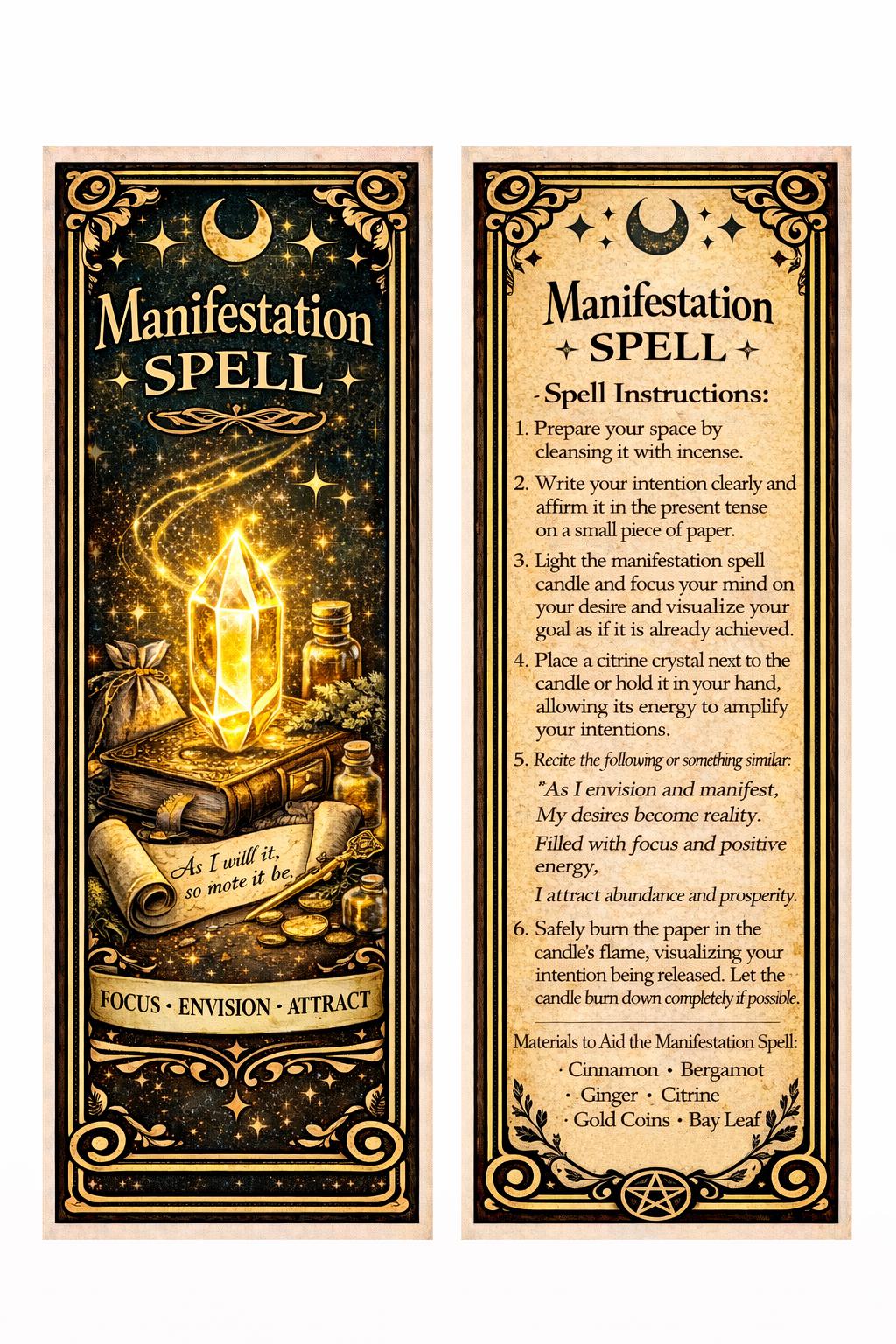 Manifestation Spell Prayer Candle for Focus, Intention, and Goal ...