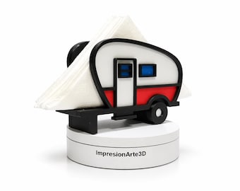 Servettenhouder voor camper, caravan- en kampeerdecoratie, camperaccessoires, camperlife-decoratie, campercadeau, originele servettenhouder voor camperdecoratie