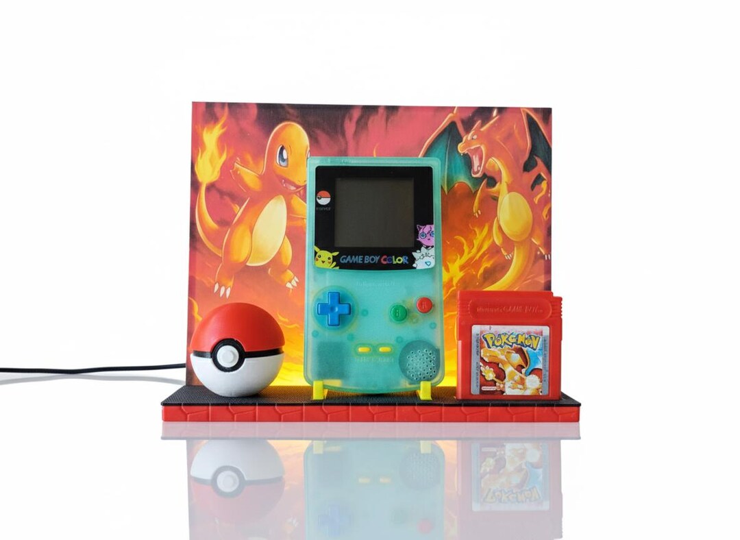 Gameboy Color Game Display Game Boy Color Display Stand With LED – Retro Gaming Light Display ...