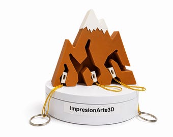 Schlüsselhalter mit Bergmotiv, origineller Schlüsselständer, Schlüsselhalter ohne Haken, Bergdekoration, originelles Geschenk, Hauseingang