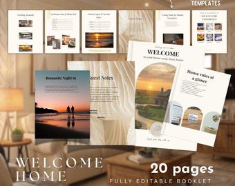 Editable Airbnb Welcome Book Canva Template: Luxury Vacation Rental Guide (PDF)