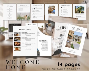 Airbnb Welcome Guide Canva Template: Vacation Rental House Manual (Digital Download)