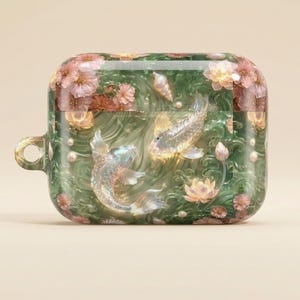 Koi Fish AirPods Case | Floral Jade AirPods Cover