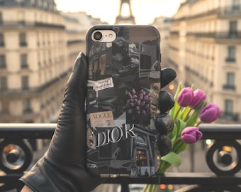 Editorial Vibe City Girl Phone Case | Dark Luxury Fashion Collage