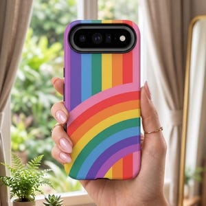 Rainbow Wavy Lines Phone Case, Retro Gradient Cover for iPhone 18 Pro Max