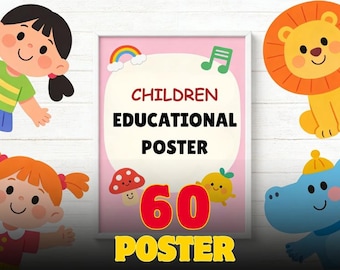 Educational Posters for Kids | Learning Wall Art Bundle (Digital Download)