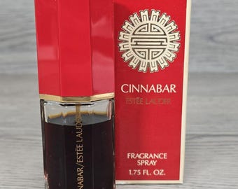 Vtg Estee Lauder Cinnabar Fragrance Spray 1.75 oz Perfume Bottle Original w/ Box
