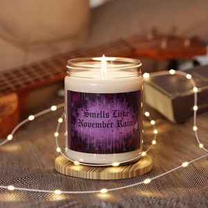 Smells Like November Rain Soy Candle: 90s Nostalgia Gift for Music Lovers