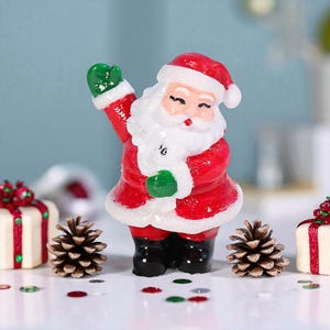 Mini Christmas Resin Ornaments, Santa & Snowman Figurines for Tabletop Decor, Festive Accents, Holiday Mini Displays