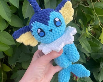 Handmade Crochet Water Fox Plushie -  Water Type Inspired Plush