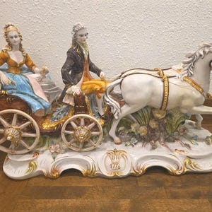 Capodimonte Horse and Carriage - Etsy