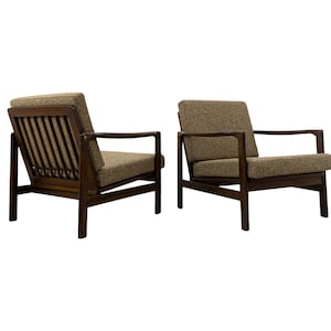 Mid Century Modern Clubsessel | 60er Jahre Lounge Chair | Polen | Restaurierter Holzrahmen Stuhl | Vintage Sessel 2er Set