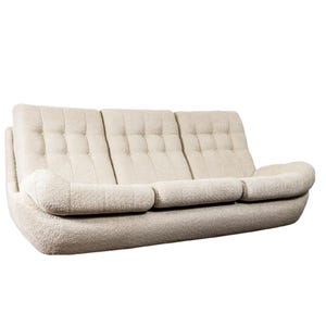 Sofa „Atlantis” z epoki kosmicznej, lata 70. | Dawna Czechosłowacja | Trzyosobowa sofa vintage | Możliwość personalizacji mebli w stylu lat 70.