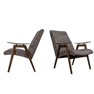 Vintage Armchairs by Jaroslav Šmídek | 60s Restored Chairs | Mid Century Modern | Retro Wooden Frame Armchair | Czechoslovakia Ton Thonet