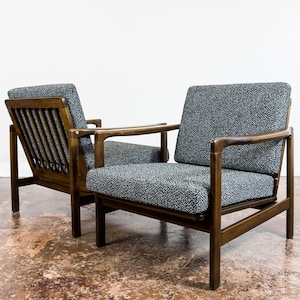 Vintage Sessel von Z. Baczyk | Restaurierte 60er Jahre Lounge Chairs | Mid Century moderne Clubsessel | Polen | Restaurierte Holzrahmen Retro Stühle