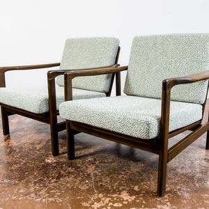 Vintage armchairs by Z. Baczyk | Restored 60s Lounge Chairs | Mid century modern Club Chairs | Poland | Restored Wood Frame Retro Chairs