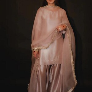 silk peach dress short shirt with farshi shalwar Ladies Peach Embroidered Silk Viscose Suit Online in Dubai SALWAR MAHAL