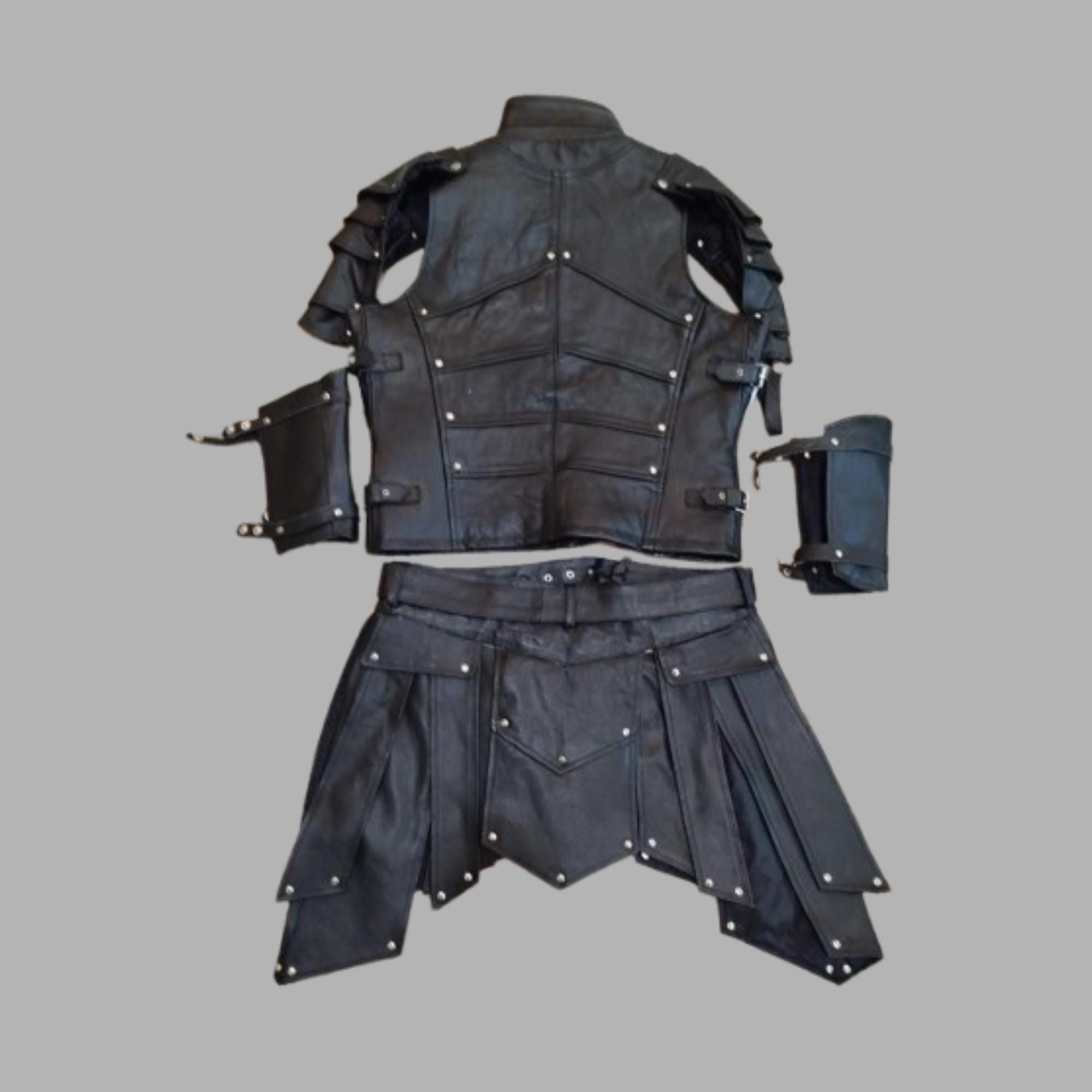 Leather Handmade Armor Knight Set Medieval LARP Cosplay Costume ...