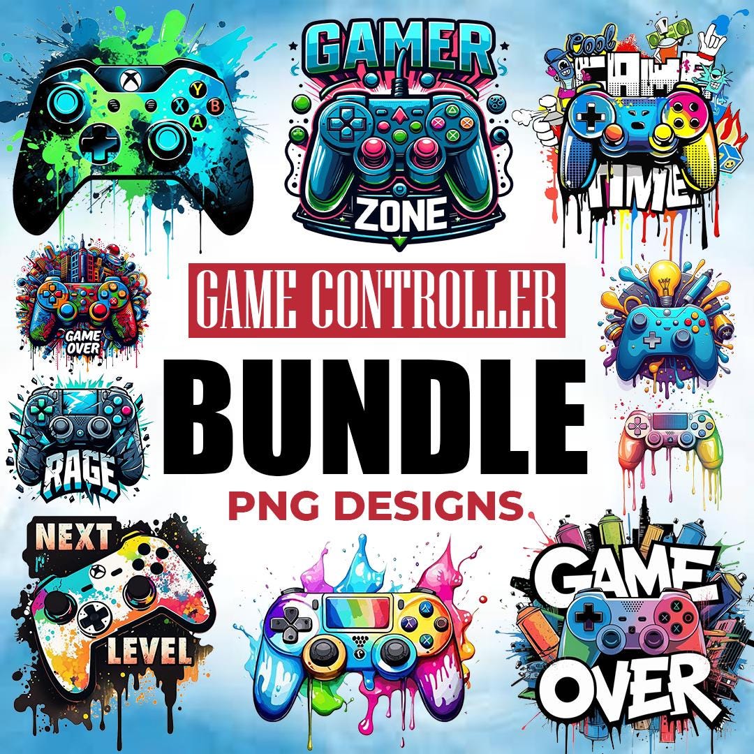 Gamer Sublimation Bundle, Gamer Shirt PNG, Game Controller Png, Video ...