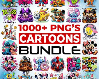 1000+ Funny Cartoon Mega Bundle Png, Cartoon Clipart, Cartoon png, Cartoon characters Svg, Sublimation Cartoons, Printable Cartoon, Cartoons