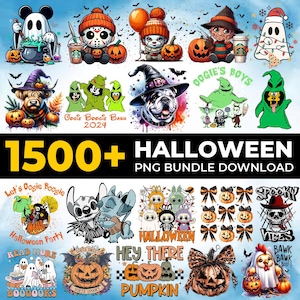 1500+ Halloween Mega Bundle Png, Horror Film Designs, Retro Halloween Png Bundle, Fall Png Bundle, Spooky Vibes Png, Trick Or Treat, Cartoon