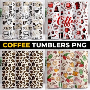 Coffee Tumbler Wrap Designs Bundle, 20 oz Coffee Sublimation Designs, Coffee Quotes Tumbler PNG, Coffee Lover Tumbler Wrap, Coffee Png, Svg