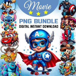 Movie Bundle PNG Clipart, Toy Story Clipart, Birthday Bundle, Mouse Bundle, Family Trip, Mega Bundle, Cartoons Png, Mega Cartoon Bundle Svg