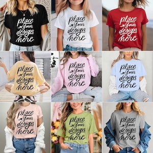 Tshirt Mockup Bundle, Front T Shirt, (IMAGES ONLY) Print on Demand Oversized, Tshirt Model Mockup, Real Model Mock, Modern Mockups, Womens