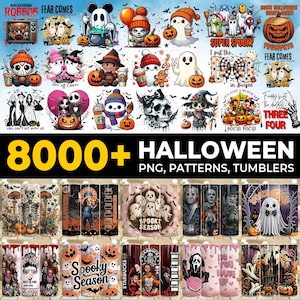 8000+ Halloween Mega Bundle Png, Horror Film Designs, Retro Halloween Png Bundle, Fall Png Bundle, Spooky Vibes Png, Trick Or Treat, Cartoon