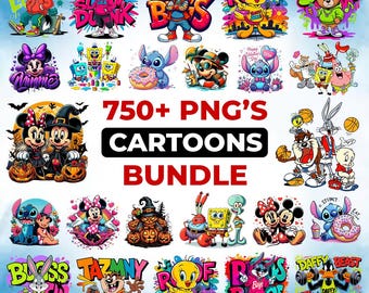 750+ Funny Cartoon Bundle PNG, Cartoon Characters, Cartoons Bundle, Retro Png File, T Shirts Design, Printable Cartoons, Cartoon Clipart