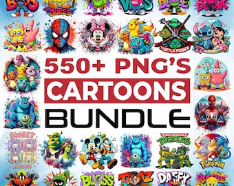 550+ Cartoons Bundle Png, Cartoon characters, Cartoon Clipart, Cartoon png, Cartoon SVG, Cartoons Bundle, Retro Svg, Silhouette, Cut Files