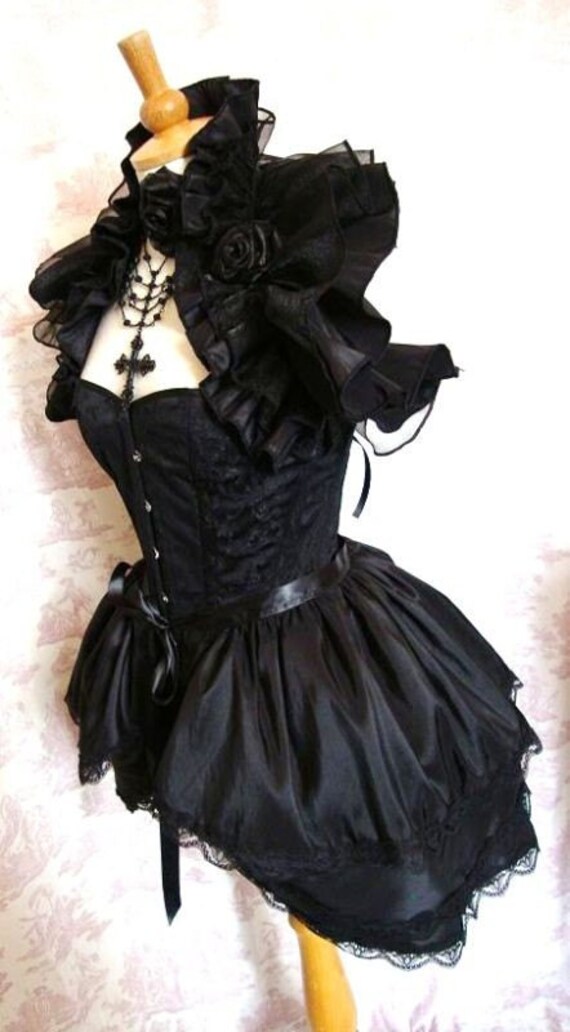 Plus Size ANGELIQUE Taffetta BURLESQUE  Bustle Skirt  Steampunk Goth
