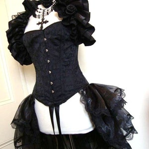 Bustle Skirt  and Shrug Set Goth STEAMPUNK  By Gothic BURLESQUE HALLOWEEN