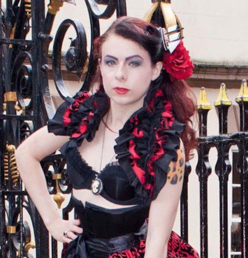Lady Lucia RED Opera Shrug BURLESQUE Gothic STEAMPUNK Decadant Luxe By Gothic Burlesque image 1