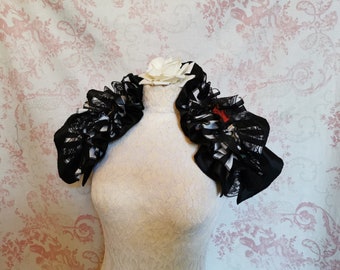 HALLOWEEN Skull Shrug* Black, White and Red *Ready to ship*