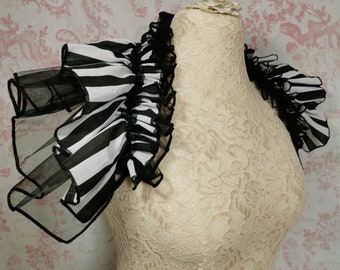 HALLOWEEN Shrug*Striped Black and White*Ready to ship*