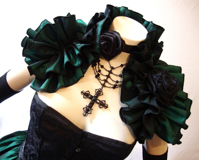 Lady Absinthe BURLESQUE Bustle Skirt and Shrug SET goth STEAMPUNK By Gothic Burlesque